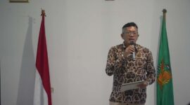 Kepala Kantor Wilayah Direktorat Jenderal Perbendaharaan Provinsi Papua Barat, Abdul Kobir saat memberikan sambutan pada acara sosialisasi Coretax dan SAKTI.