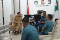 Wali Kota Makassar Munafri Arifuddin saat menerima kunjungan Tim TNI AL membahas rencana pelayaran diplomasi Taruna AAL dengan melibatkan taruna dari negara-negara sahabat di ASEAN dan akan mengunjungi banyak kota, termasuk di Makassar, Sulsel